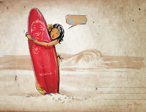 Surfer`s girlfriend #2