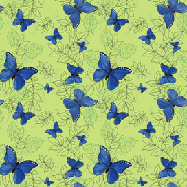 Паттерн с синими бабочками