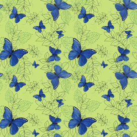 Паттерн с синими бабочками