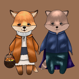 Лисичка и енот