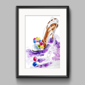 Watercolor shoes illustration