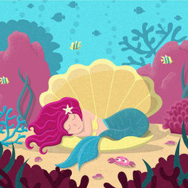 Little mermaid in a shell