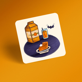 Хэллоуин Halloween pumpkin pie тыквенный пирог открытка