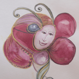 Морской цветок,брошь