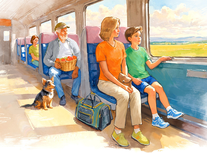 В электричке