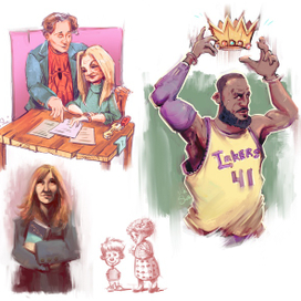 Коллаж из работ- певица, баскетболист, писатель 