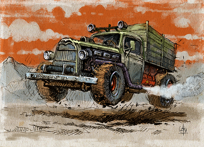 Дорожные зарисовки на коленке