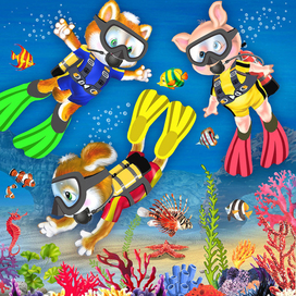 Обложка для книги «Подводные приключения».