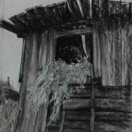 сено. в деревне. сеновал