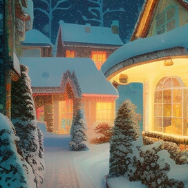 Открытка "Зимний вечер"