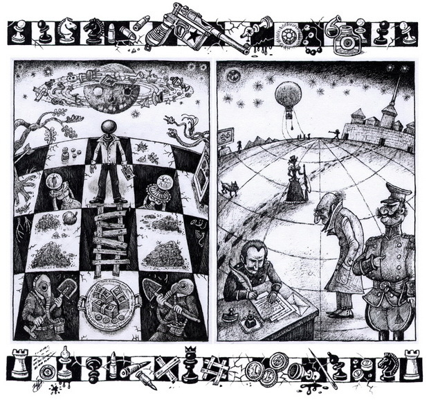 колонтитулы и шмуцтитулы к избранному В. Щепетнева.