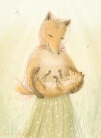 Лиса с лисёнком