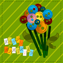 Открытка( Пуговицы)