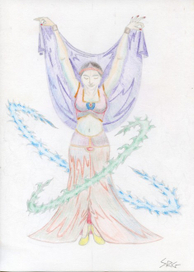 Танцовщица в кругах пламени 