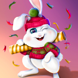 Новогодняя зайка