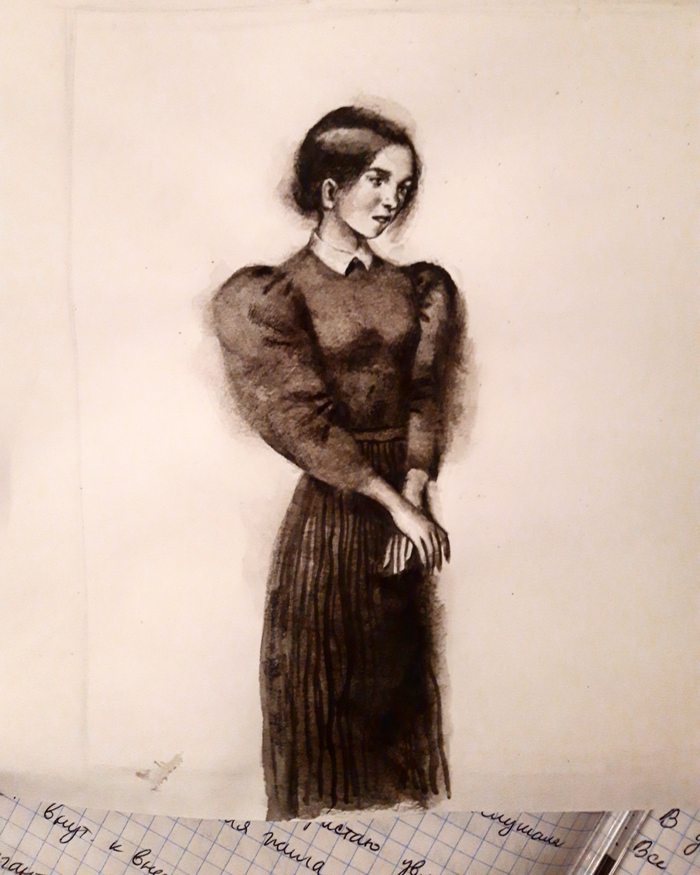 Девушка в черном платье