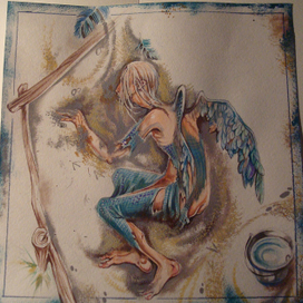 Очень старый человек с огромными крыльями