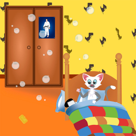  Иллюстрация к книге "The Adventures of Ninja and the Cat".