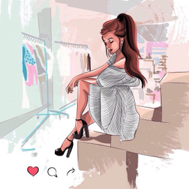 девушка в босоножках