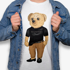 Принт на одежду мишка