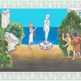 Сцена из спектакля. К пьесе "Любовь Пигмалиона"