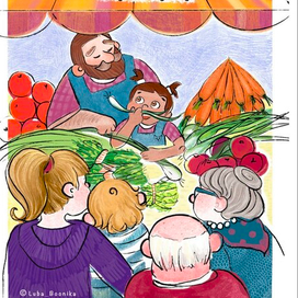 Иллюстрация к стихотворению И. Токмаковой "Купите лук"