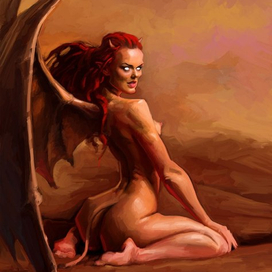 демон сидящий