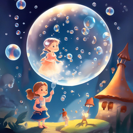 Девочка и мыльные пузыри