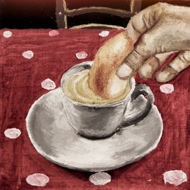 Пирожок в кофе