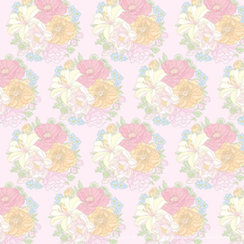 Букет цветов для магазина по фомфлористике. Бесшовный плоскостной орнамент.