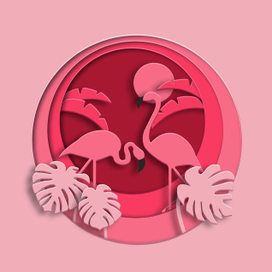 Paper Cut. Flamingo