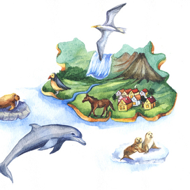 Пробная иллюстрация для детского атласа