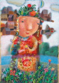 Цветущая женщина в ожидании счастья