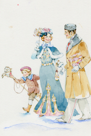 семья на прогулке