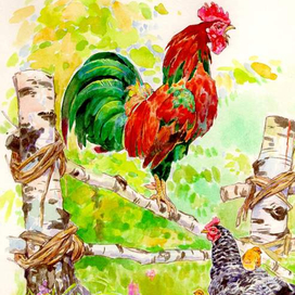 Иллюстрация к книге "Петушок и его семья"