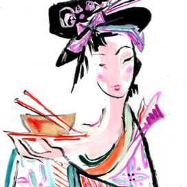 Иллюстрация, реклама ресторана "Сантори"