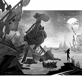 Чб иллюстрация. One piece