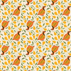 Паттерн с птицами и грушами