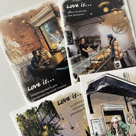 Серия открыток ко Дню святого Валентина для сети кафе