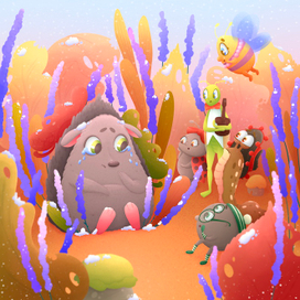 Сон для колючего друга. Иллюстрация для детской сказки "Дон Пабло и его друзья" Авторы: Галина и Артём Белявские