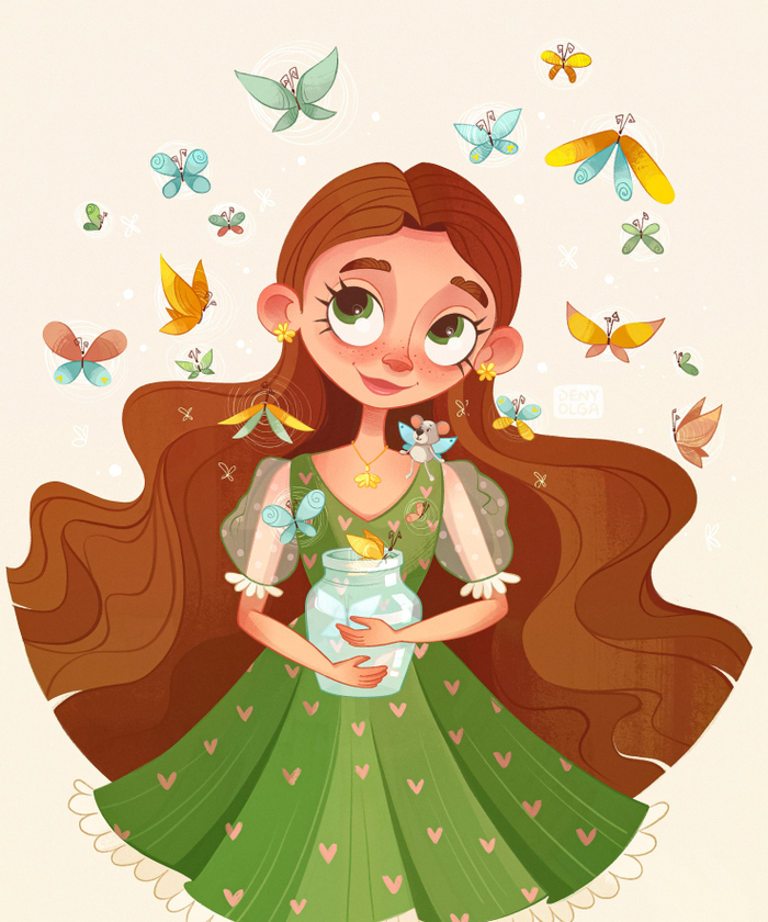 Девочка Весна с бабочками 