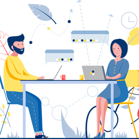 Векторная иллюстрация «Переговоры»