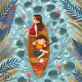 Обложка летнего выпуска для детского журнала