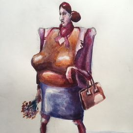 женщина с цветами