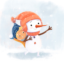 Новогодняя история про снеговика