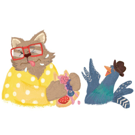 Кот и голубь