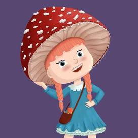 Девочка в костюме мухомора