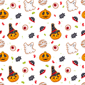 Паттерны из пряников на Halloween 