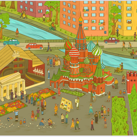 Иллюстрация для виммельбуха про путешествия