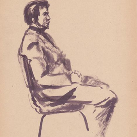 набросок углем